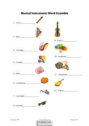 Musical Instruments Word Scramble - ESL Galaxy