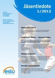 Jäsentiedote 2/2013 - Etelä-Suomen Liikunta ja Urheilu ry