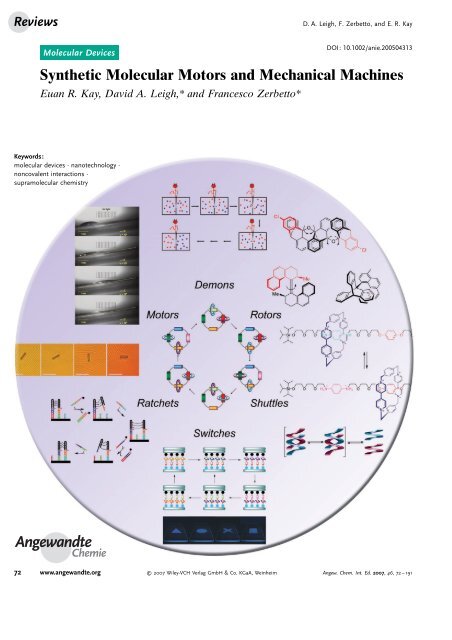 Synthetic Molecular Motors and Mechanical Machines - Engineering ...