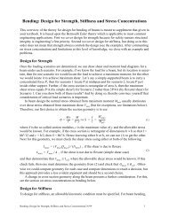 Bending: Design for Strength, Stiffness and Stress Concentrations