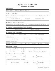 PDF version of the Equation Sheet