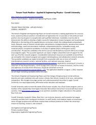 Tenure Track Position - Applied & Engineering Physics - Cornell ...