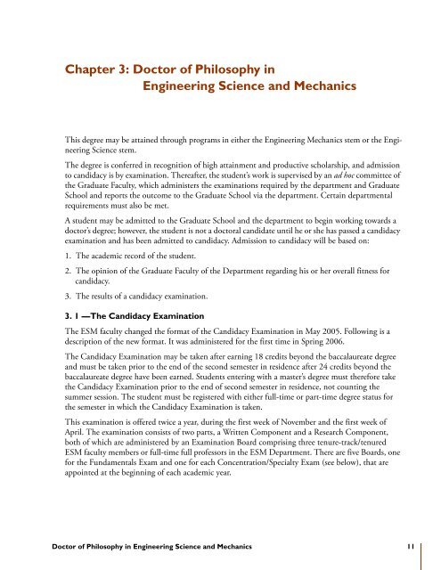 ESM Graduate Student Guide - Department of Engineering Science ...
