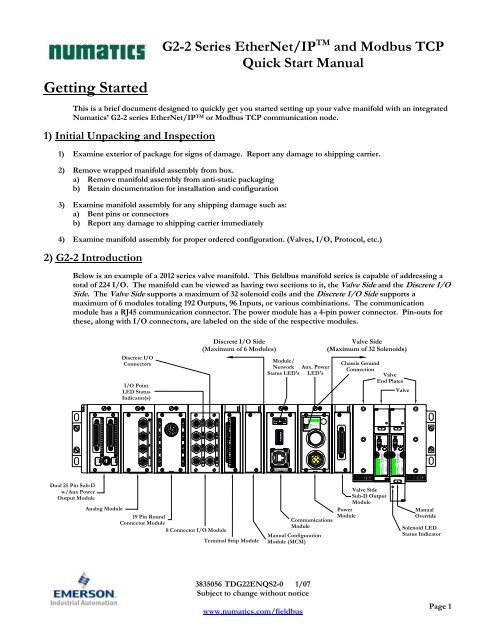 Ethernet/Iptm et Modbus TCP - ASCO Numatics