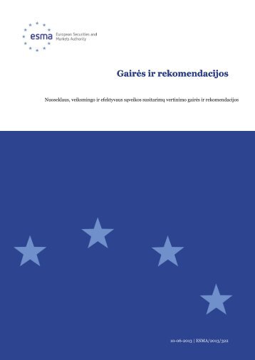 Gair?s ir rekomendacijos Gair?s ir rekomendacijos - Esma - Europa