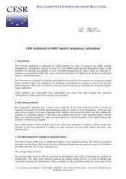 CESR Guidebook on MiFID market transparency calculations - Esma