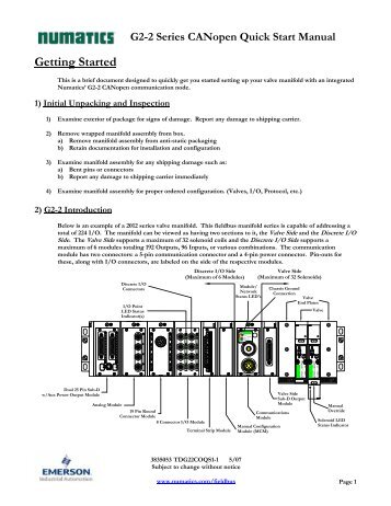 Guide de Démarrage Rapide Série 2-2 - Canopen - ASCO Numatics