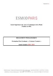 Règlement Pédagogique Postgraduate Créateur Couture - Esmod