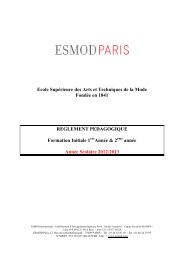 Règlement Pédagogique 1ère & 2ème année - Esmod