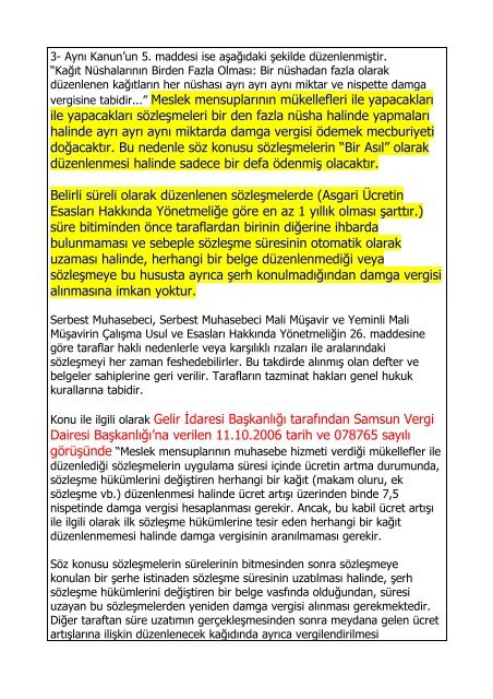 sözleşme damga vergisi hakkında çalışma raporu - Eskişehir ...