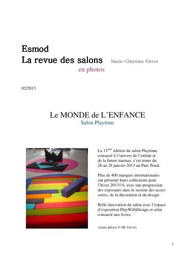 La Revue des Salons - le monde de l'enfance.pdf - Esmod