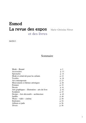 La Revue des Expos et des Livres - Esmod