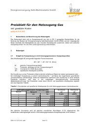 Preisblatt inkl. Kostenwälzung vorgelagerter Netzbetreiber