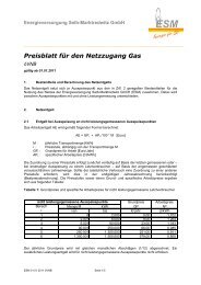 Preisblatt öVNB - Energieversorgung Selb