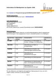 Marktpartner Gas - Energieversorgung Selb