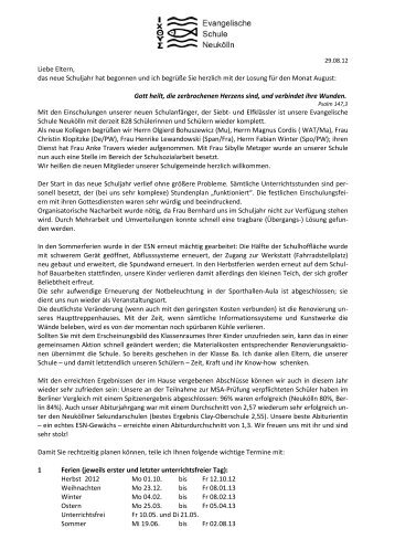 Rundbrief - Evangelische Schule Neukölln