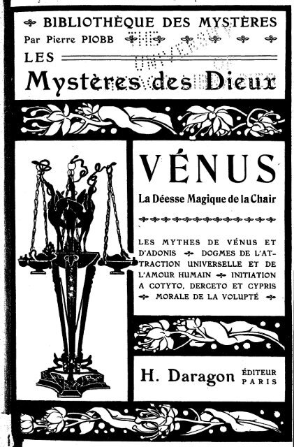 livre 1: Vénus, la déesse magique de la chair