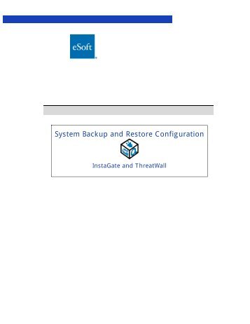 System Backup and Restore Configuration - eSoft, Inc.