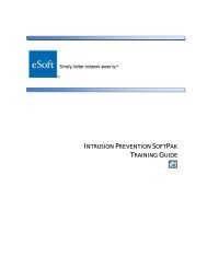INTRUSION PREVENTION SOFT PAK TRAINING GUIDE - eSoft, Inc.