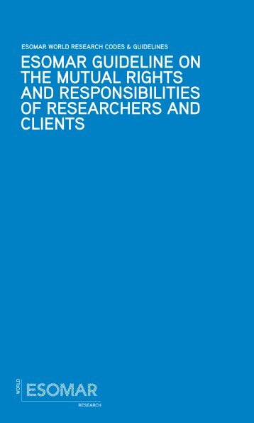 ESOMAR Guideline on the mutual rights and responsibilities