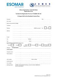 Measuring Emotions 1 Day Workshop Registration Form ... - Esomar