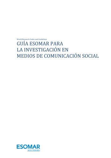 guía esomar para la investigación en medios de comunicación