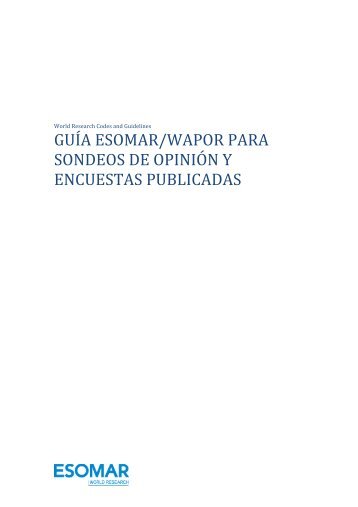 guía esomar/wapor para sondeos de opinión y encuestas publicada