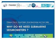 WHY DO WE NEED SUBMARINE SEISMOMETERS ? - ESONET NoE