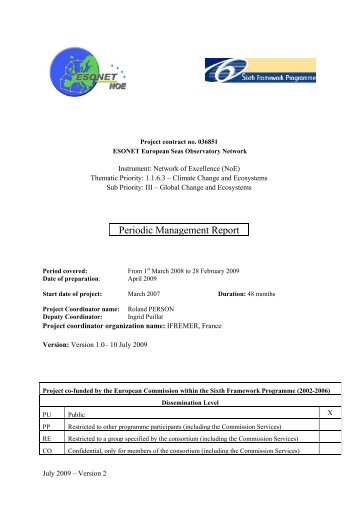 Periodic Management Report - Ifremer