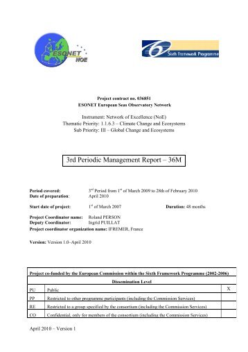 3rd Periodic Management Report – 36M - Ifremer