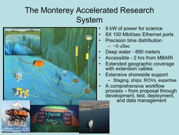 The Monterey Accelerated Research System - ESONET NoE