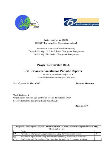 Project Deliverable D45b 3rd Demonstration ... - ESONET NoE