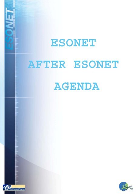 ESONET AFTER ESONET AGENDA - ESONET NoE