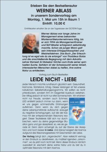 LEIDE NICHT - LIEBE - bei esoterikmesse.de