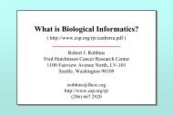 What is Biological Informatics? - ESP: Electronic Scholarly Publishing