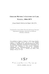 Gregor Mendel's letters to Carl Nägeli, 1866-1873 - ESP: Electronic ...