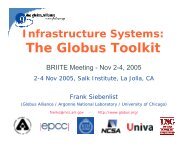 Infrastructure Systems: The Globus Toolkit