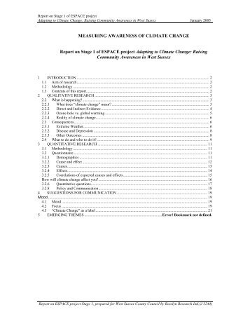 MEASURING AWARENESS OF CLIMATE CHANGE ... - Espace