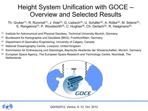 Height System Unification with GOCE - Institut für Astronomische ...