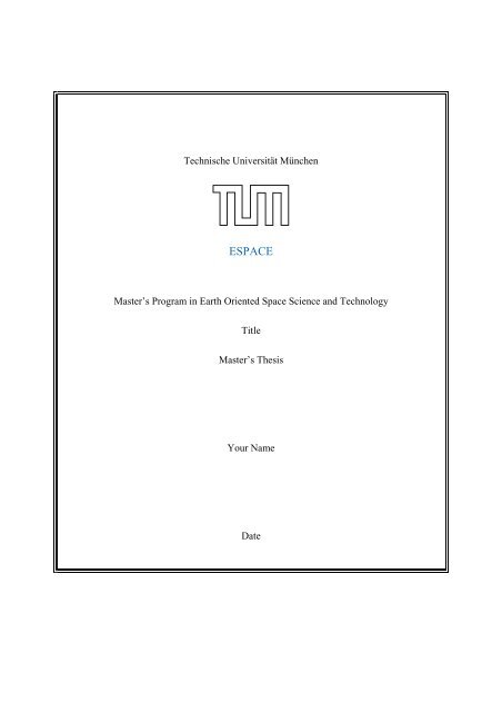 Master thesis outline