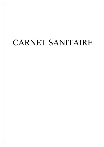 modèle de carnet sanitaire