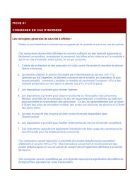 FICHE 01 CONSIGNES EN CAS D'INCENDIE