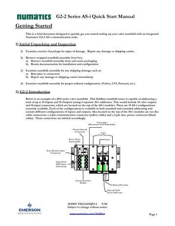 Guide de Démarrage Rapide Série 2-2 - ASCO Numatics