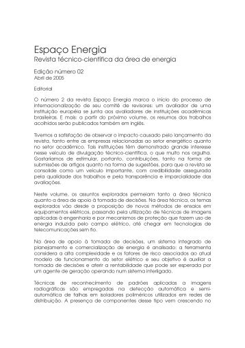 Editorial - Espaço Energia