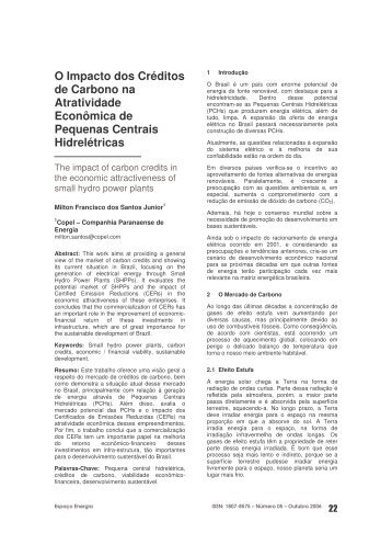O impacto dos créditos de carbono na atratividade ... - Espaço Energia