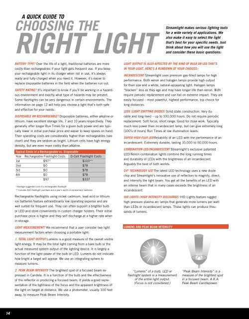 Streamlight :: Illumination Tools :: Full-Line Catalog :: 2009