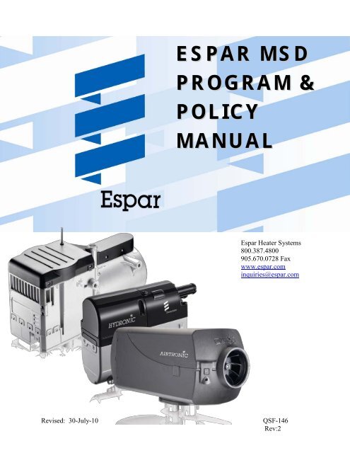 ESPAR MSD PROGRAM u0026amp; POLICY MANUAL