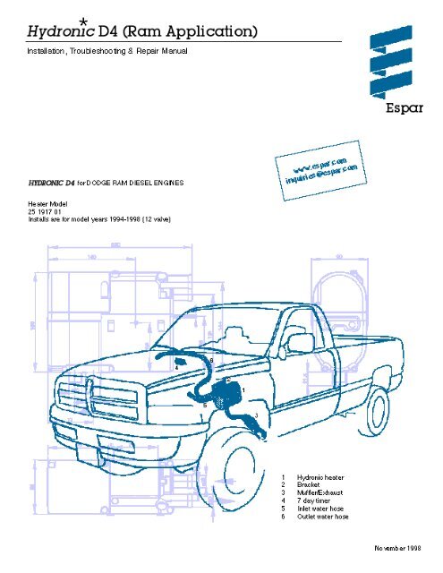 HYDRONIC 4 Dodge Ram 12-valve (Nov98).pdf - Espar