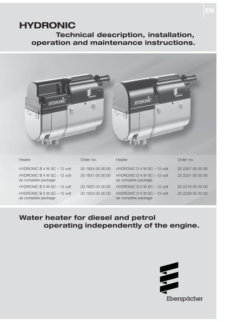 Hydronic D5SC TD 06-2007 EN.Pdf - Espar