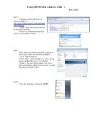 Getting started - EDiTH with Windows Vista and ... - Espar of Michigan
